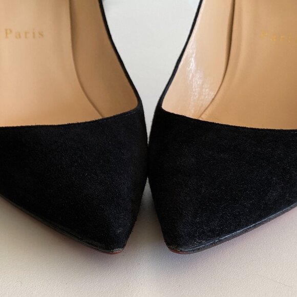 🇮🇹 Christian Louboutin / Kate Black Suede / 85mm Pump / Size 37 - Picture 14 of 15